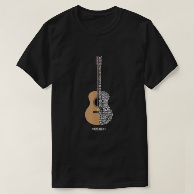 Lob ihn mit den Streichungen Psalm 150 Acoustic Gu T-Shirt (Design vorne)