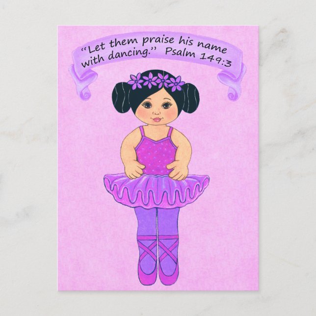 Lob seinen Namen mit Dancing 3~Scripture~Print Postkarte (Vorderseite)