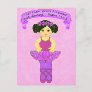 Lob seinen Namen mit Dancing 3~Scripture~Print Postkarte