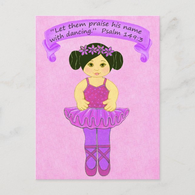Lob seinen Namen mit Dancing 3~Scripture~Print Postkarte (Vorderseite)