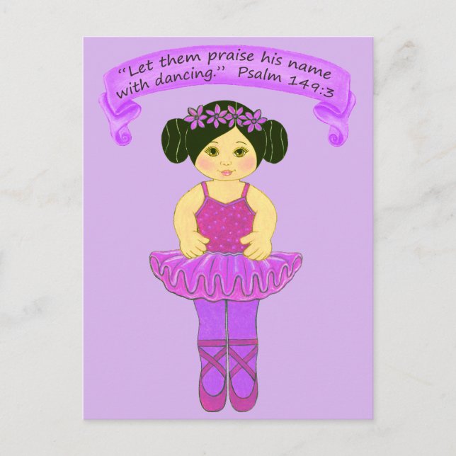 Lob seinen Namen mit Tanzen 2~Scripture~Print Postkarte (Vorderseite)