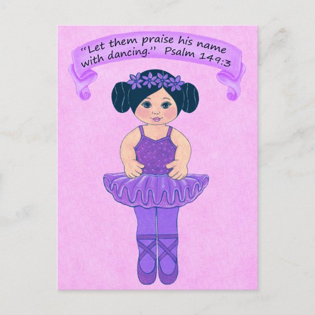 Lob seinen Namen mit Tanzen 4~Scripture~Print Postkarte (Vorderseite)