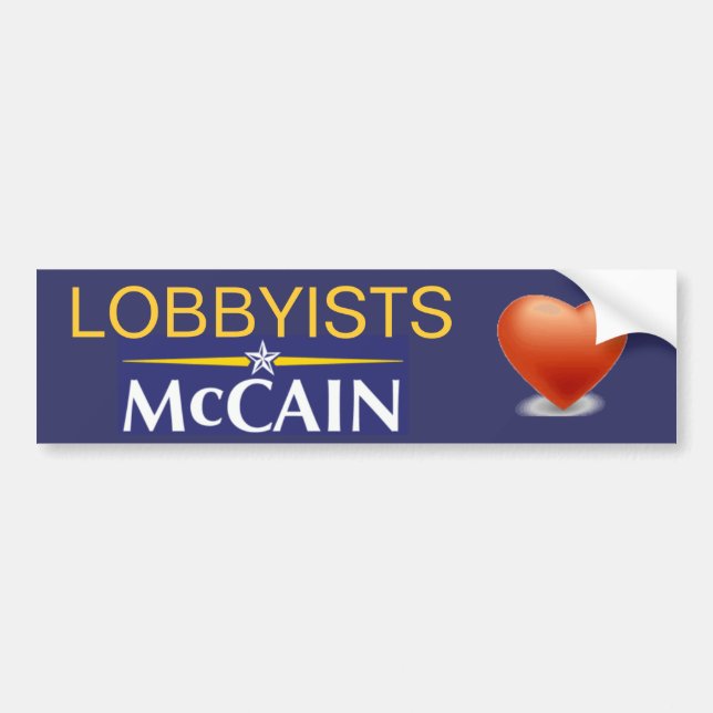 Lobbyist-Herz McCain Autoaufkleber (Vorne)