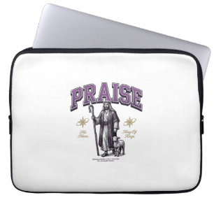 Lobe den König der Könige Vintage Gravur Shirt Laptopschutzhülle