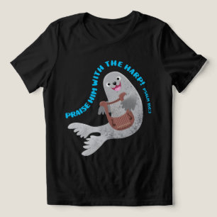 Lobe süße Seehund-Schrift Bibelvers Psalm Tri-Blend Shirt