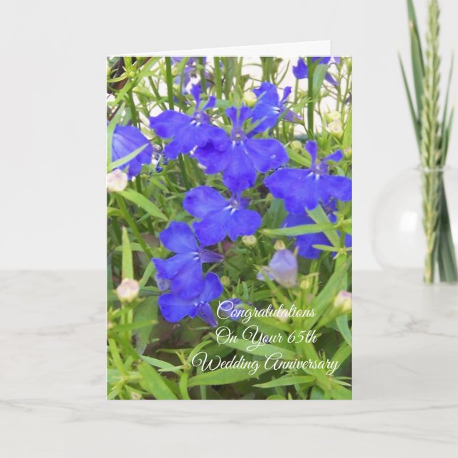 Lobelia Personalisiert 65. Hochzeitstag Karte (Vorderseite)