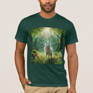Lobo Blanco Místico en Bosque Encantado T-Shirt