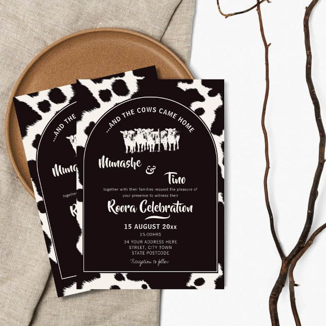 Lobola Roora African Traditional Wedding Cow Print Einladung (Von Creator hochgeladen)