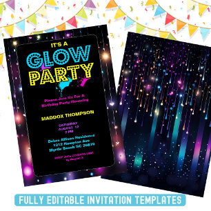 L'obscurité des invitations d'anniversaire