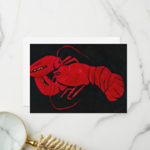 Lobster auf schwarzem Hintergrund von Marsden Hart Dankeskarte