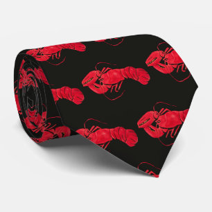Lobster auf schwarzem Hintergrund von Marsden Hart Krawatte