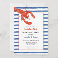 Lobster Boil Paare Einladung zu einer Verlobungsfe