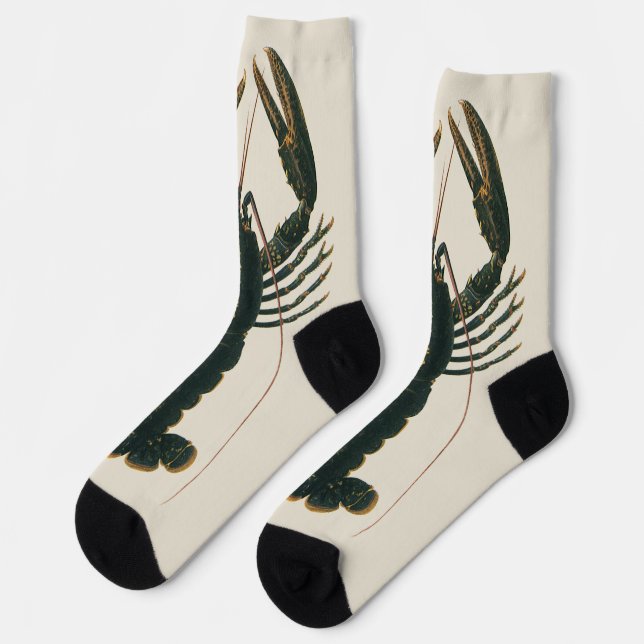 Lobster Claws Vintage Marine Ocean Life Crustacean Socken (Linkes Detail)