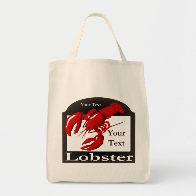 Lobster Design Template Lebensmittelgeschäft Tote  Tragetasche (Vorne)