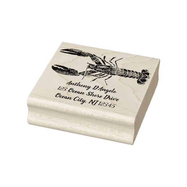 Lobster Graphic Rücksendeadresse Gummistempel (Stempel)