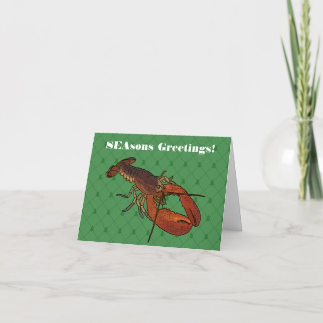 Lobster Illustrationen Custom Message Holiday Karte (Vorderseite)
