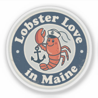 Lobster Liebe_ Mainstream Maritime Artwork Aufkleber