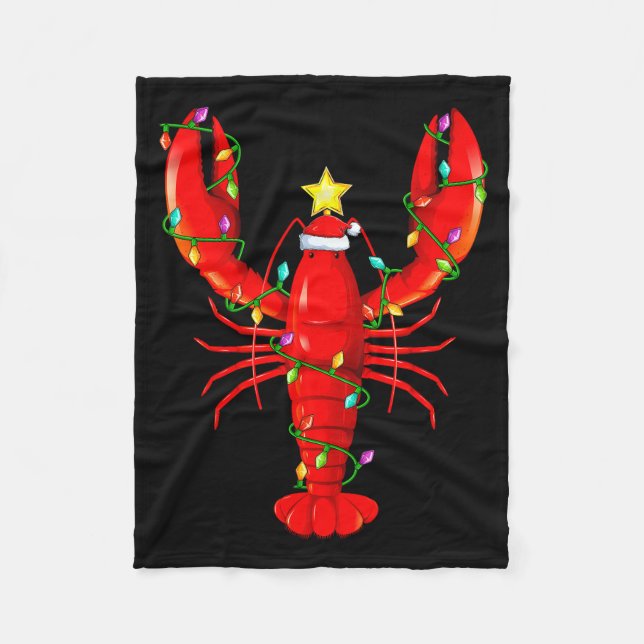 Lobster Lighting Xmas Tree Matching Lobster Christ Fleecedecke (Vorderseite)