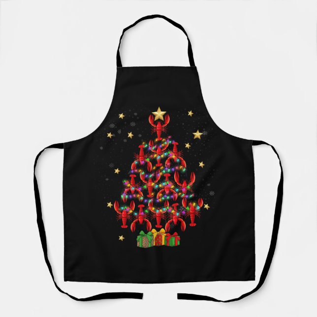 Lobster Lighting Xmas Tree Matching Lobster Christ Schürze (Vorderseite)