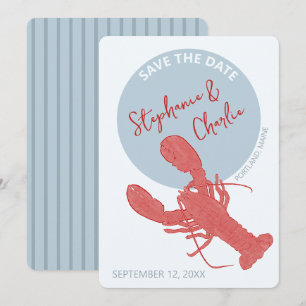 Lobster Maine Wedding rettet das Datum Einladung
