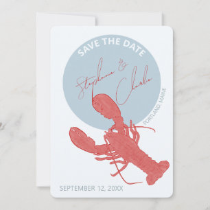 Lobster Maine Wedding rettet das Datum Einladung