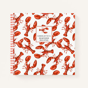 Lobster Personalisiert Seafood Rezept Notebook Notizbuch