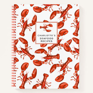 Lobster Personalisiert Seafood Rezept Notebook Notizbuch