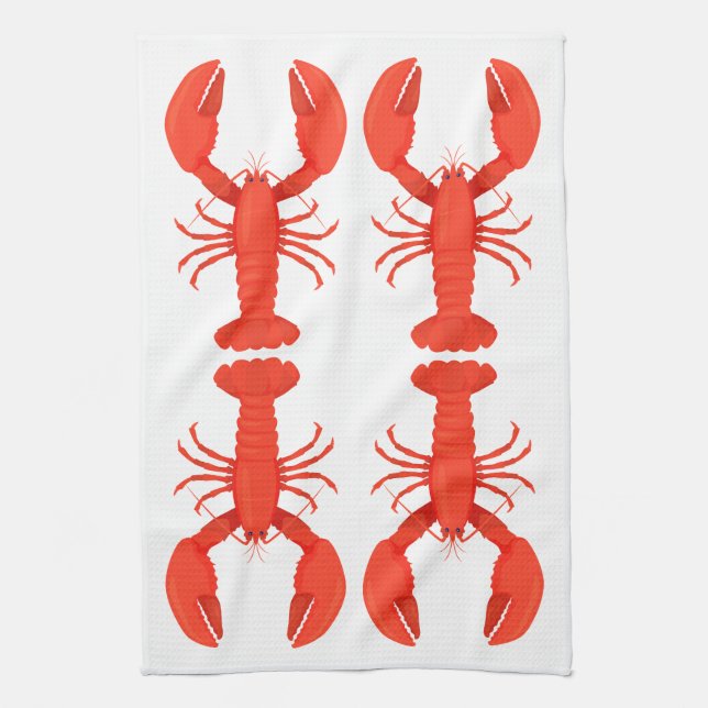 Lobster Quatuor Serviette de cuisine (Vertical)