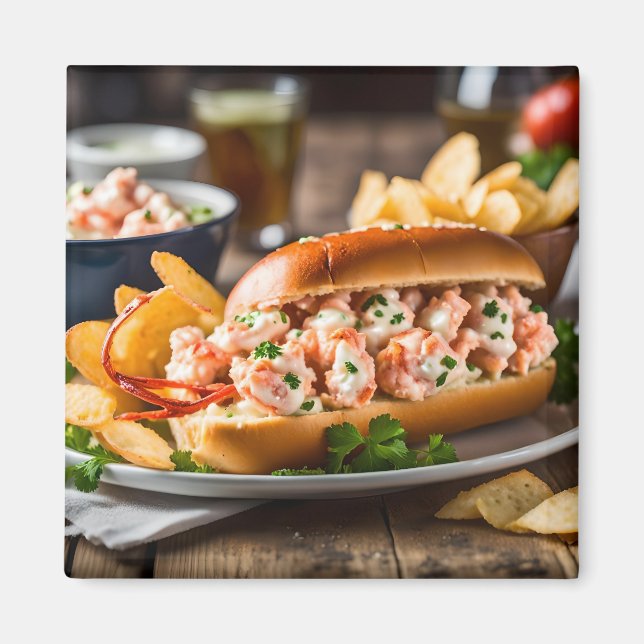 Lobster Roll And Potato Chips Magnet (Vorne)