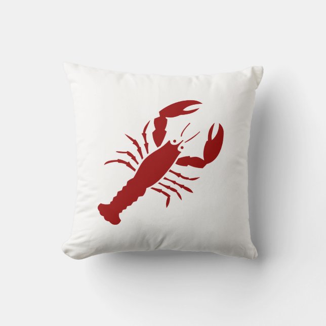 LOBSTER rot auf weißem Kissen (Vorderseite)