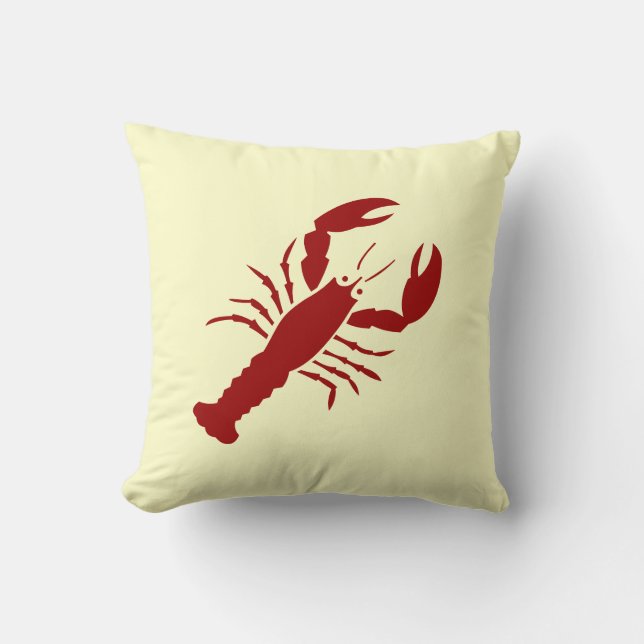 LOBSTER rot auf weißem Kissen (Vorderseite)