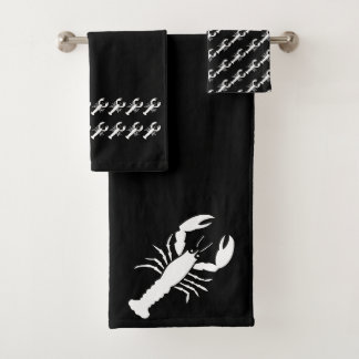 Lobster Serviette noir et blanc