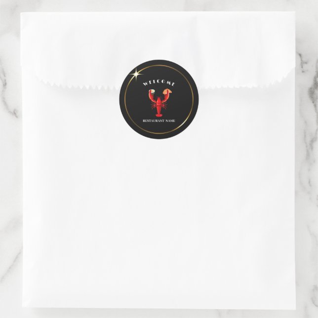 Lobster Sushis Seafood Market individuelle Name Runder Aufkleber (Tasche)