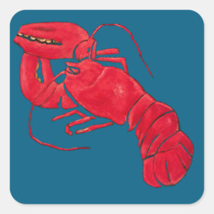 Lobster über Blue Background von Marsden Hartley Quadratischer Aufkleber