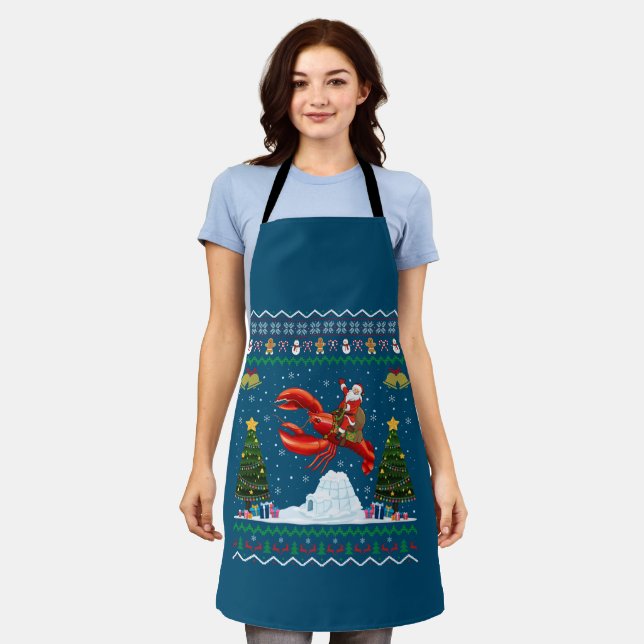 Lobster Ugly Xmas Geschenk Weihnachtsfeier Christu Schürze (Getragen)
