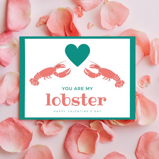 Lobster Valentinstag Feiertagspostkarte (Von Creator hochgeladen)
