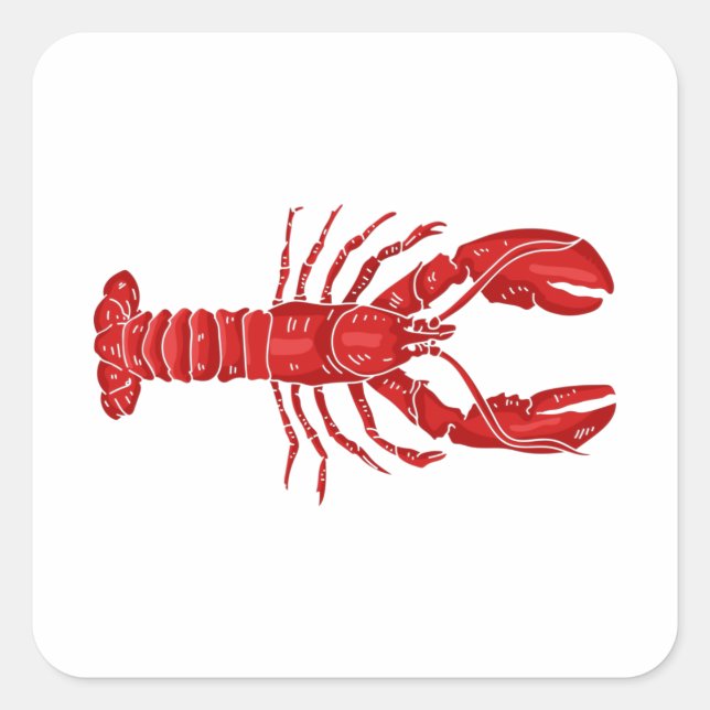 Lobster Vector Quadratischer Aufkleber (Vorderseite)