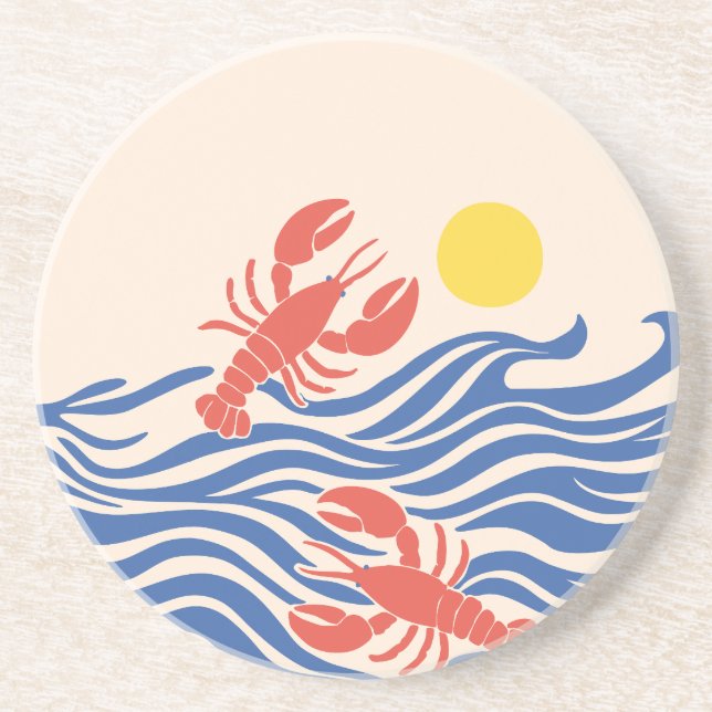 Lobsters Frolicking in the Ocean Getränkeuntersetzer (Vorne)