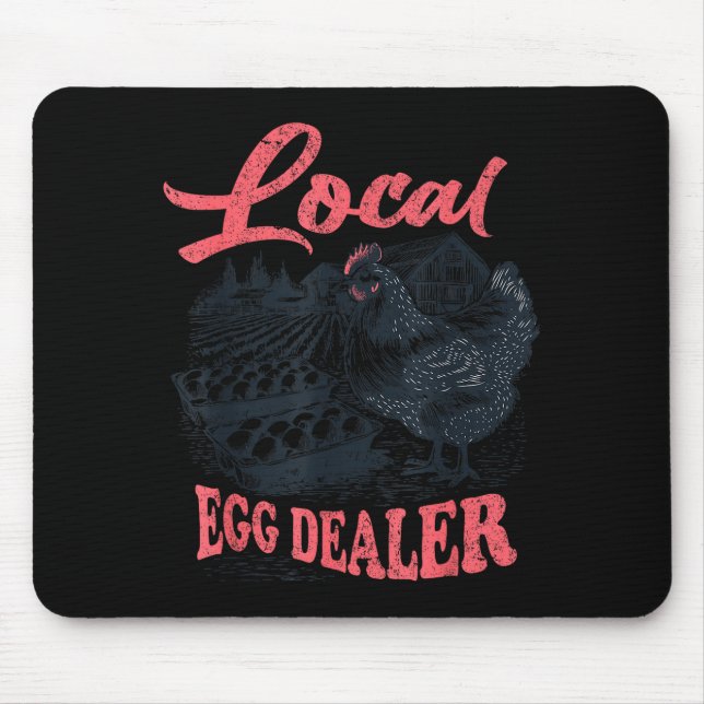 Local Egg Er Retro Chicken Funny Farmer Easter Adu Mousepad (Vorne)