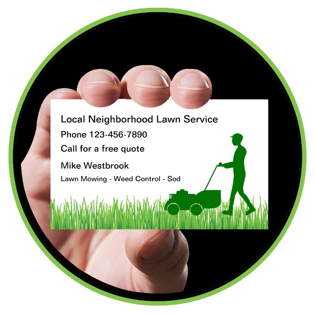 Local Neighbhood Lawn Service Business Card Visitenkarte (Von Creator hochgeladen)