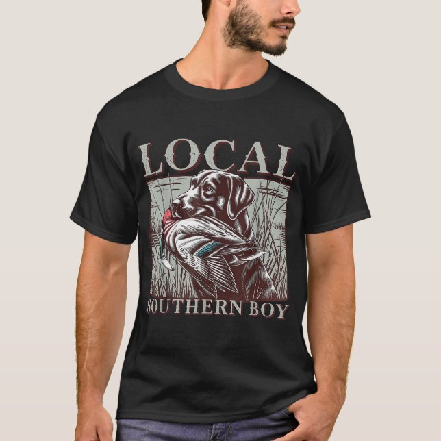 Local Southern Bock Enck Jagd Black Lab T-Shirt (Vorderseite)