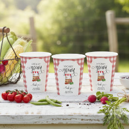 Locally Grown Baby Shower Carrots Gingham Pappbecher