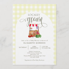 Locally Grown Baby Shower Farm Market Gingham Einladung