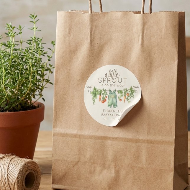 Locally Grown Baby Shower Party Runder Aufkleber (Von Creator hochgeladen)