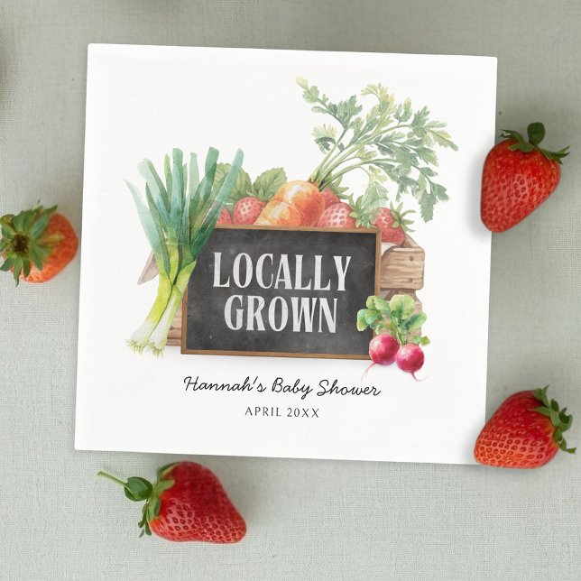 Locally Grown Gender Neutral Baby Shower Serviette (Von Creator hochgeladen)