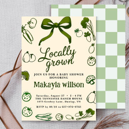 Locally Grown Rustic Hand-Drawn Baby Shower Einladung