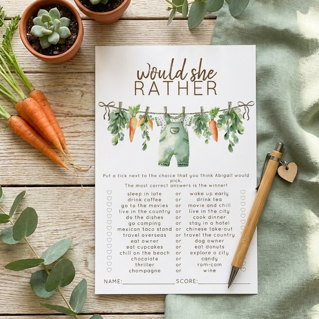 Locally Grown Would She Rather Baby Shower Game (Von Creator hochgeladen)