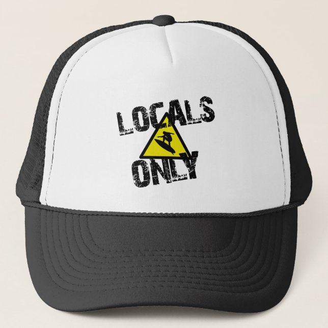 Locals only zu surfen Gefahr Surfingssign Truckerkappe (Vorderseite)