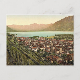 Locarno, allgemeine Ansicht, Tessin, Schweiz vinta Postkarte