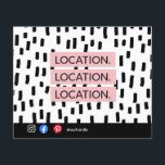 Location Location Location Real Estate Card Flyer<br><div class="desc">Location Location Location Real Estate Card Stand out with this modern and striking “LOCATION LOCATION LOCATION” business card, featuring bold blush pink text boxes against a white background with black mark-making accents. Perfect for real estate agents, brokers, or service-based businesses, this eye-catching design helps promote referrals, attract clients, and create...</div>